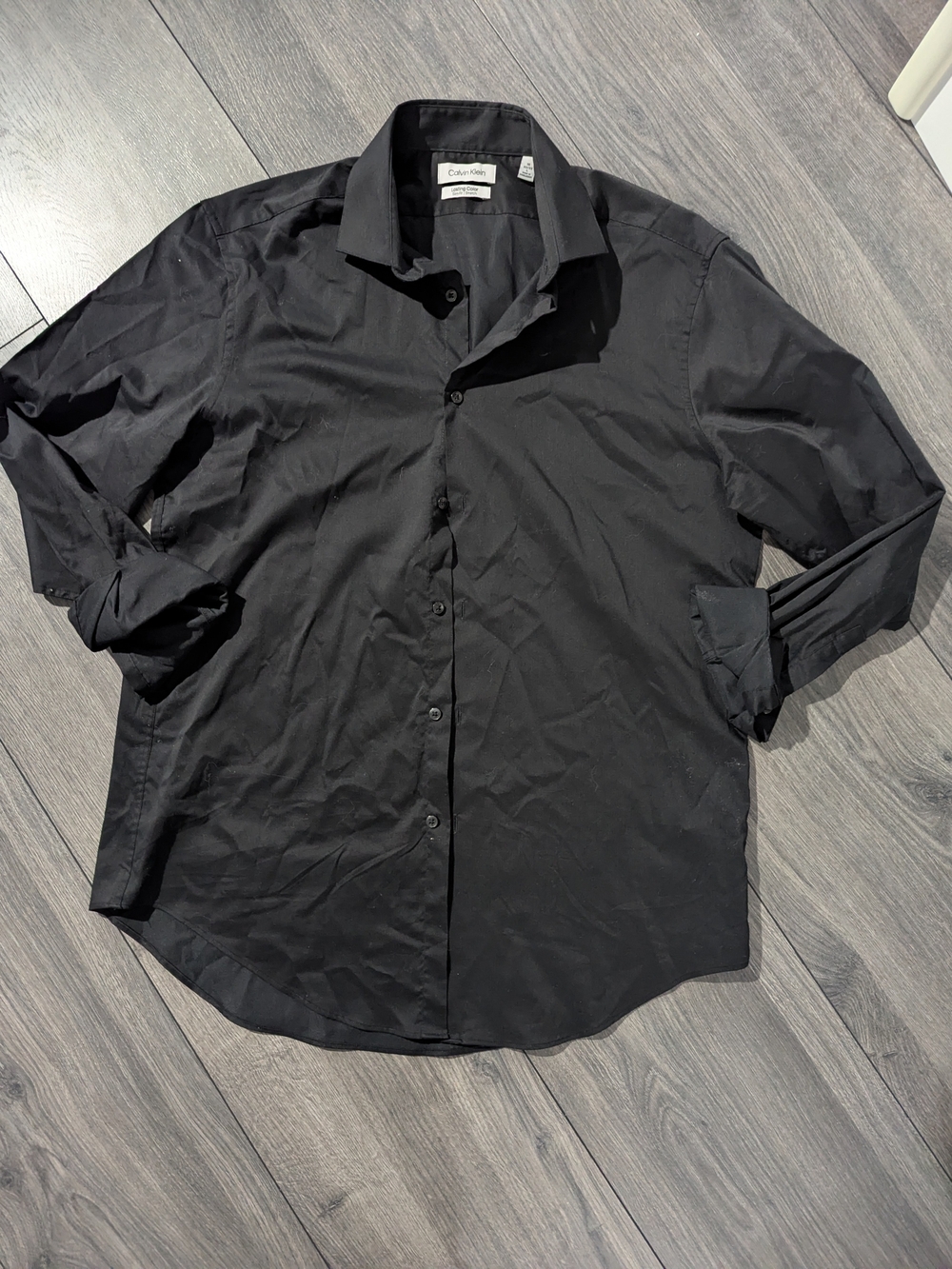 Calvin Klein Men's Black Button-Up Dress Shirt